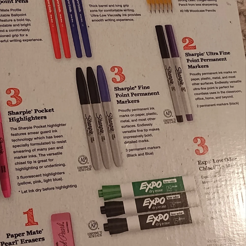 NWT!! 36ct Office/School Set (Sharpie,Elmer, Paper Mate, Expo)